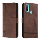 For Motorola Moto E20 Retro Skin Feel Horizontal Flip Soft TPU + PU Leather Case(Coffee) - 1