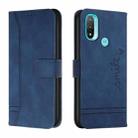 For Motorola Moto E20 Retro Skin Feel Horizontal Flip Soft TPU + PU Leather Case(Blue) - 1