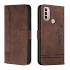 For Motorola Moto E40 Retro Skin Feel Horizontal Flip Soft TPU + PU Leather Case(Coffee) - 1