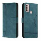 For Motorola Moto E40 Retro Skin Feel Horizontal Flip Soft TPU + PU Leather Case(Dark Green) - 1