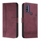 For Motorola Moto G Pure Retro Skin Feel Horizontal Flip Soft TPU + PU Leather Case(Wine Red) - 1