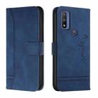 For Motorola Moto G Pure Retro Skin Feel Horizontal Flip Soft TPU + PU Leather Case(Blue) - 1