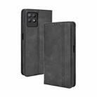 For OPPO Realme 8i Magnetic Buckle Retro Crazy Horse Texture Horizontal Flip Leather Case with Holder & Card Slots & Photo Frame(Black) - 1
