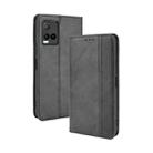 For vivo Y33s / Y21 / Y21s Magnetic Buckle Retro Crazy Horse Texture Horizontal Flip Leather Case with Holder & Card Slots & Photo Frame(Black) - 1