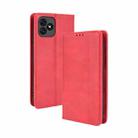 For Blackview Oscal C20 Magnetic Buckle Retro Crazy Horse Texture Horizontal Flip Leather Case with Holder & Card Slots & Photo Frame(Red) - 1