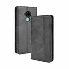 For Nokia C30 Magnetic Buckle Retro Crazy Horse Texture Horizontal Flip Leather Case with Holder & Card Slots & Photo Frame(Black) - 1