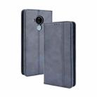 For Nokia C30 Magnetic Buckle Retro Crazy Horse Texture Horizontal Flip Leather Case with Holder & Card Slots & Photo Frame(Blue) - 1