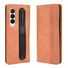 For Samsung Galaxy Z Fold3 5G Retro Crazy Horse Texture Horizontal Flip Leather Case with Pen Slot(Brown) - 1