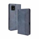 For Aquos Zero6 Magnetic Buckle Retro Crazy Horse Texture Horizontal Flip Leather Case with Holder & Card Slots & Photo Frame(Blue) - 1