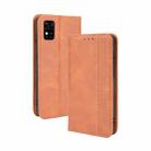 For ZTE Blade A31 Magnetic Buckle Retro Crazy Horse Texture Horizontal Flip Leather Case with Holder & Card Slots & Photo Frame(Brown) - 1