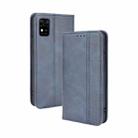 For ZTE Blade A31 Magnetic Buckle Retro Crazy Horse Texture Horizontal Flip Leather Case with Holder & Card Slots & Photo Frame(Blue) - 1