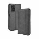 For ZTE Blade V30 Vita / V2022 Magnetic Buckle Retro Crazy Horse Texture Horizontal Flip Leather Case with Holder & Card Slots & Photo Frame(Black) - 1