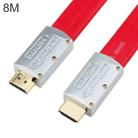 ULT-unite 4K Ultra HD Gold-plated HDMI to HDMI Flat Cable, Cable Length:8m(Red) - 1