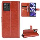 For OPPO Realme 8i Crazy Horse Texture Horizontal Flip Leather Case with Holder & Card Slots & Lanyard(Brown) - 1