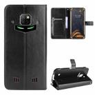 For Doogee S88 Plus / S88 Pro Crazy Horse Texture Horizontal Flip Leather Case with Holder & Card Slots & Lanyard(Black) - 1