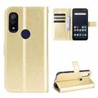 For Fujitsu Arrows WE Crazy Horse Texture Horizontal Flip Leather Case with Holder & Card Slots & Lanyard(Gold) - 1