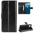For Aquos Sense6 Crazy Horse Texture Horizontal Flip Leather Case with Holder & Card Slots & Lanyard(Black) - 1