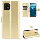 For Aquos Sense6 Crazy Horse Texture Horizontal Flip Leather Case with Holder & Card Slots & Lanyard(Gold) - 1