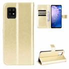 For Aquos Zero6 Crazy Horse Texture Horizontal Flip Leather Case with Holder & Card Slots & Lanyard(Gold) - 1