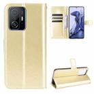 For Xiaomi Mi 11T / 11T Pro Crazy Horse Texture Horizontal Flip Leather Case with Holder & Card Slots & Lanyard(Gold) - 1