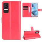 For Xiaomi Civi Crazy Horse Texture Horizontal Flip Leather Case with Holder & Card Slots & Lanyard(Red) - 1