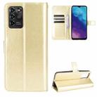 For ZTE Blade V30 Vita / V2022 Crazy Horse Texture Horizontal Flip Leather Case with Holder & Card Slots & Lanyard(Gold) - 1