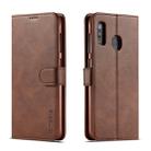 For Galaxy A20e LC.IMEEKE Calf Texture Horizontal Flip Leather Case, with Holder & Card Slots & Wallet(Brown) - 1