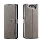 For Galaxy A80 / A90 LC.IMEEKE Calf Texture Horizontal Flip Leather Case, with Holder & Card Slots & Wallet(Grey) - 1