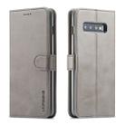 For Galaxy S10 LC.IMEEKE Calf Texture Horizontal Flip Leather Case, with Holder & Card Slots & Wallet(Grey) - 1