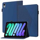 For iPad mini 6 Rhombus Skin Feel Horizontal Flip Tablet Case with Card Slots & Holder & Sleep / Wake-up Function(Royal Blue) - 1