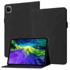 For iPad Pro 11 2022 / 2021 / 2020 / 2018 Rhombus Skin Feel Horizontal Flip Tablet Leather Tablet Case with Card Slots & Holder & Sleep / Wake-up Function(Black) - 1