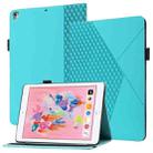 Rhombus Skin Feel Horizontal Flip Tablet Leather Case with Card Slots & Holder & Sleep / Wake-up Function For iPad 9.7 2018 / 2017(Lake Blue) - 1