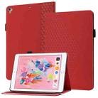 Rhombus Skin Feel Horizontal Flip Tablet Leather Case with Card Slots & Holder & Sleep / Wake-up Function For iPad 9.7 2018 / 2017(Red) - 1