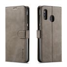 For Galaxy A40 LC.IMEEKE Calf Texture Horizontal Flip Leather Case, with Holder & Card Slots & Wallet(Grey) - 1
