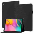 For Samsung Galaxy Tab A 10.1 2019 T510 Rhombus Skin Feel Horizontal Flip Tablet Leather Case with Card Slots & Holder(Black) - 1