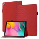 For Samsung Galaxy Tab A 10.1 2019 T510 Rhombus Skin Feel Horizontal Flip Tablet Leather Case with Card Slots & Holder(Red) - 1
