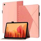 For Samsung Galaxy Tab A7 10.4 2020 T500/T505 Rhombus Skin Feel Horizontal Flip Tablet Leather Case with Card Slots & Holder(Rose Gold) - 1