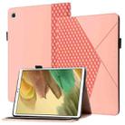 For Samsung Galaxy Tab A7 Lite 8.7 T220/T225 Rhombus Skin Feel Horizontal Flip Tablet Leather Case with Card Slots & Holder(Rose Gold) - 1