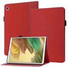 For Samsung Galaxy Tab A7 Lite 8.7 T220/T225 Rhombus Skin Feel Horizontal Flip Tablet Leather Case with Card Slots & Holder(Red) - 1