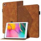 For Samsung Tab A 8.0 2019 T290/T295/T297 Rhombus Skin Feel Horizontal Flip Tablet Leather Case with Card Slots & Holder(Brown) - 1