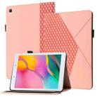 For Samsung Tab A 8.0 2019 T290/T295/T297 Rhombus Skin Feel Horizontal Flip Tablet Leather Case with Card Slots & Holder(Rose Gold) - 1