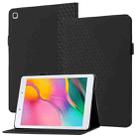 For Samsung Tab A 8.0 2019 T290/T295/T297 Rhombus Skin Feel Horizontal Flip Tablet Leather Case with Card Slots & Holder(Black) - 1