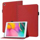 For Samsung Tab A 8.0 2019 T290/T295/T297 Rhombus Skin Feel Horizontal Flip Tablet Leather Case with Card Slots & Holder(Red) - 1