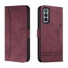 For Samsung Galaxy S22+ Retro Skin Feel Horizontal Flip Soft TPU + PU Leather Case(Wine Red) - 1