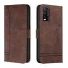 For vivo Y20 / Y20i / Y20s / Y12s Retro Skin Feel Horizontal Flip Soft TPU + PU Leather Case(Coffee) - 1