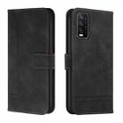 For vivo Y20 / Y20i / Y20s / Y12s Retro Skin Feel Horizontal Flip Soft TPU + PU Leather Case(Black) - 1