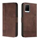 For vivo Y21 Retro Skin Feel Horizontal Flip Soft TPU + PU Leather Case(Coffee) - 1