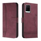 For vivo Y21(2021) / Y33s / Y21s Retro Skin Feel Horizontal Flip Soft TPU + PU Leather Case(Wine Red) - 1