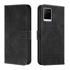 For vivo Y21(2021) / Y33s / Y21s Retro Skin Feel Horizontal Flip Soft TPU + PU Leather Case(Black) - 1