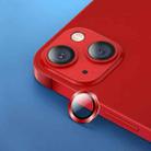 USAMS US-BH789 Metal Phone Rear Camera Lens Glass Film For iPhone 13 / 13 mini(Red) - 1